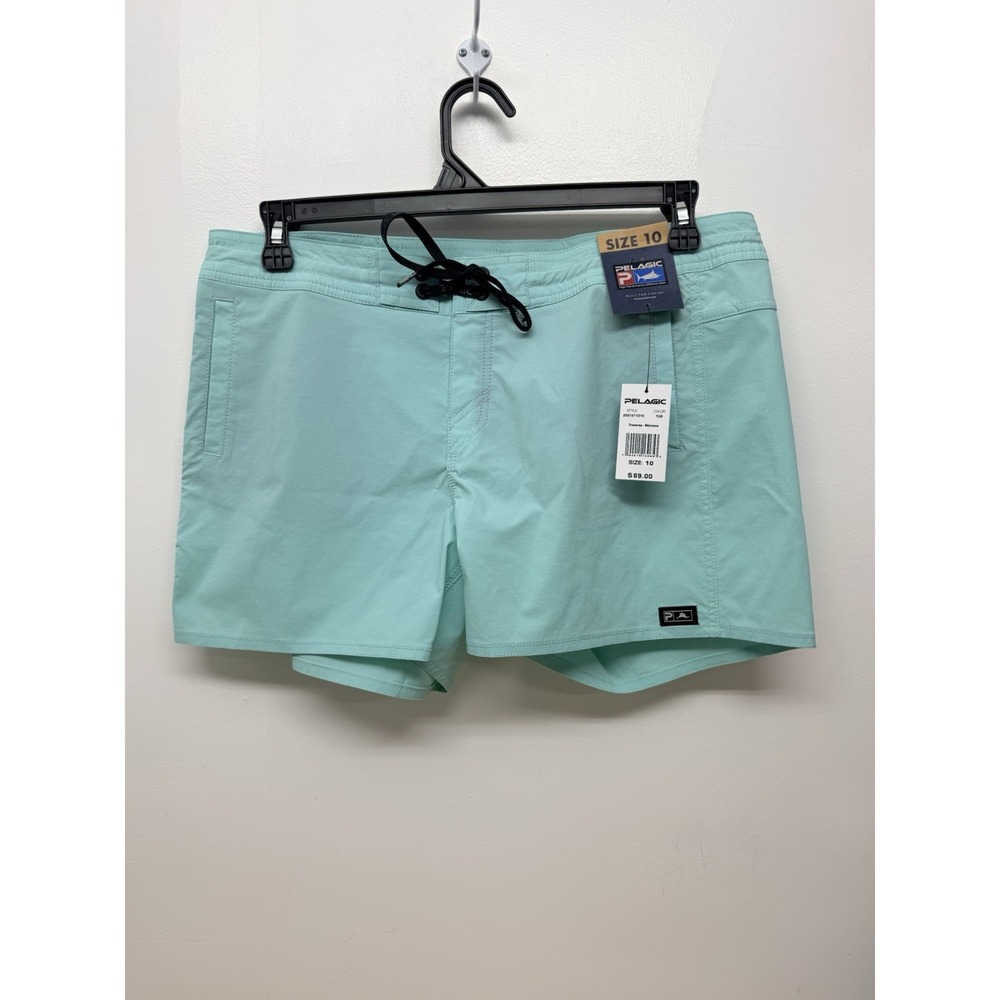 PELAGIC Traverse Hybrid Shorts Womens Size 10 Turquoise 2 Way Stretch #38